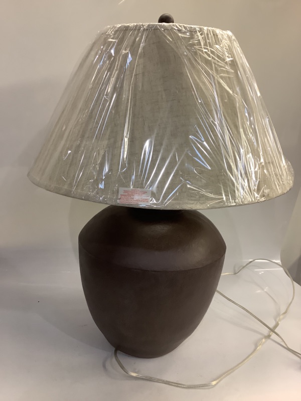 Photo 2 of Brown 30-inch Vintage Resin Urn Table Lamp