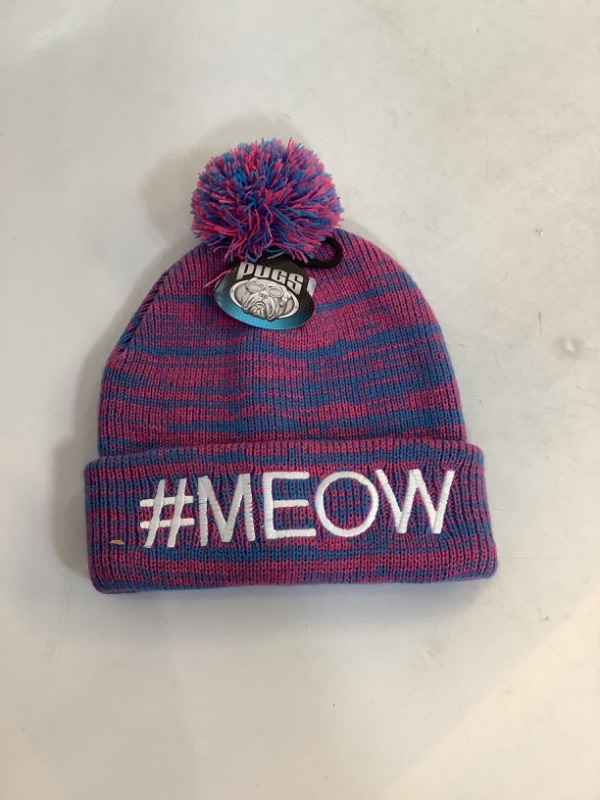 Photo 1 of Pugs #MEOW Pom Pom Knit Beanie 