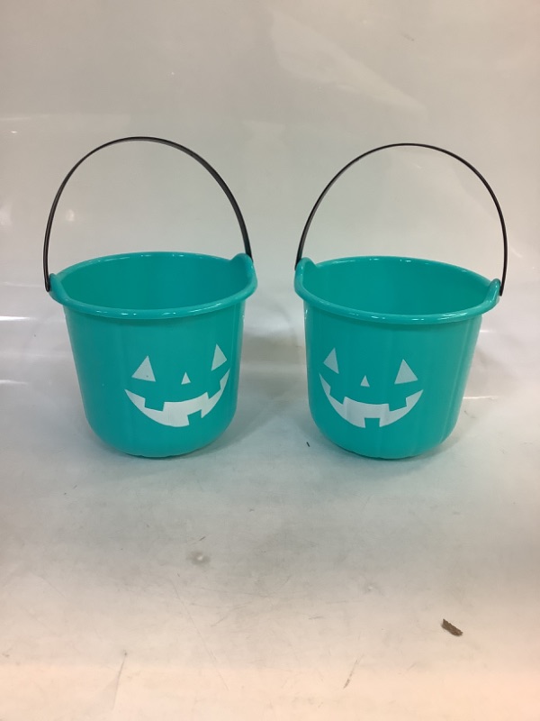 Photo 1 of 2PK Blue Jack o Lantern Treat Pails 