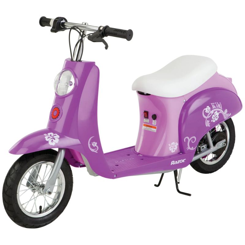 Photo 1 of Razor Pocket Mod - Kiki Purple, 24V Miniature Euro-Style Electric Scooter with Seat, Vintage-Inspired Design, Up to 15 mph and Up to 40 min Ride Time