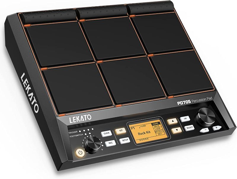 Photo 1 of Drum Sample Pad, LEKATO Electric Drum Set Pad with 9 Velocity-Sensitive Drum Pad, Built-in 30 Drum Kits, Percussion Pad Multipad with MIDI out, USB MIDI, Looper, Triggering inputs