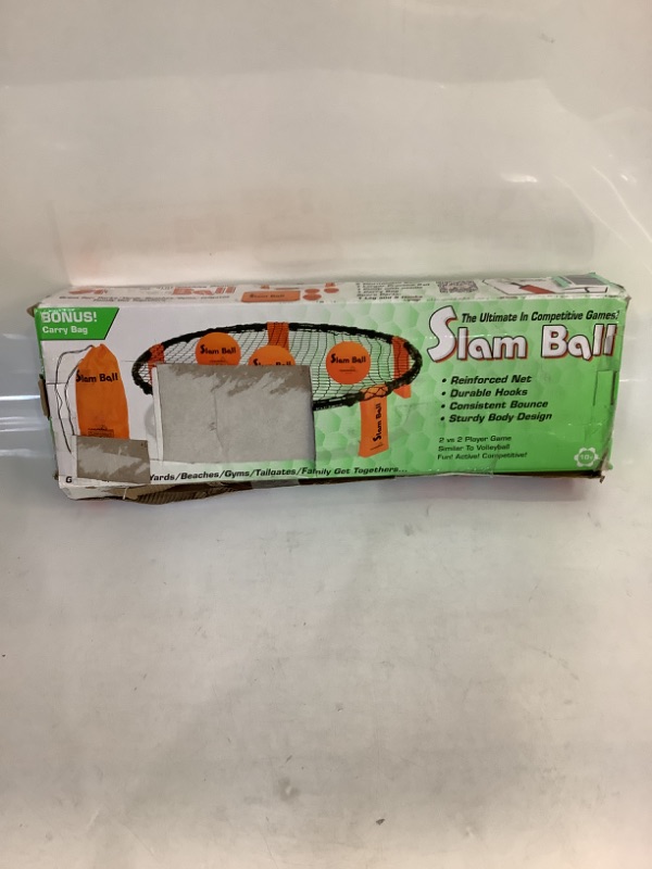 Photo 2 of Slam Ball Game – Spike The Ball into The Net at a Park, Beach, Lawn and Backyard Games – Rally, Set, Smash or Spike Game Set – Includes Playing Net, 3 Balls, Carrying Bag and Rules