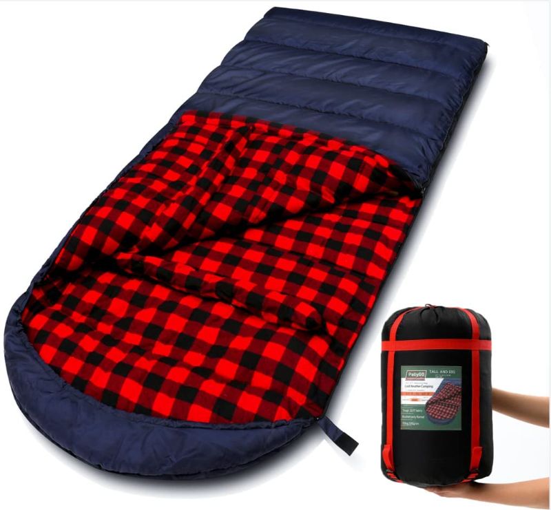 Photo 1 of PALLYGO 0 Degree Sleeping Bag Cotton Flannel Sleeping Bags for Adults Cold Weather Camping