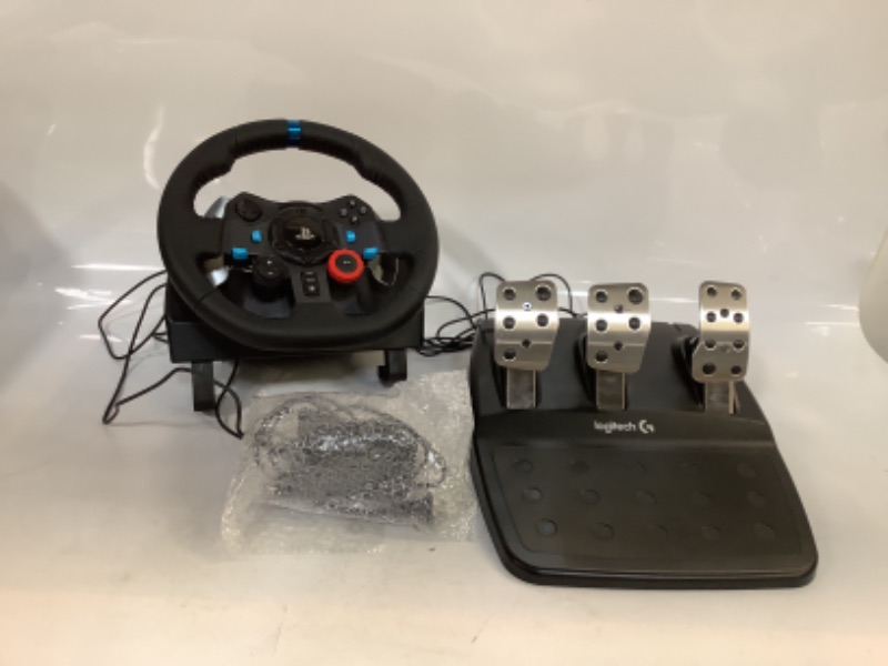 Photo 2 of Logitech G29 Driving Force Racing Wheel and Floor Pedals, Real Force Feedback Stainless Steel Paddle Shifters, Leather Steering Wheel Cover, Adjustable Floor Pedals