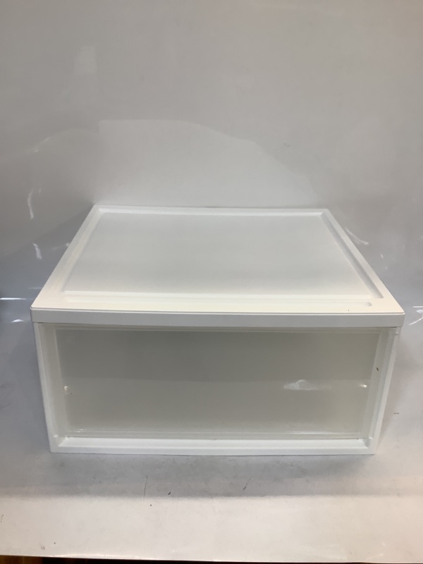 Photo 1 of Gray/Translucent Frost Stackable Storage Drawer 7.75 gal, 15.75" x 19.62" x 9"