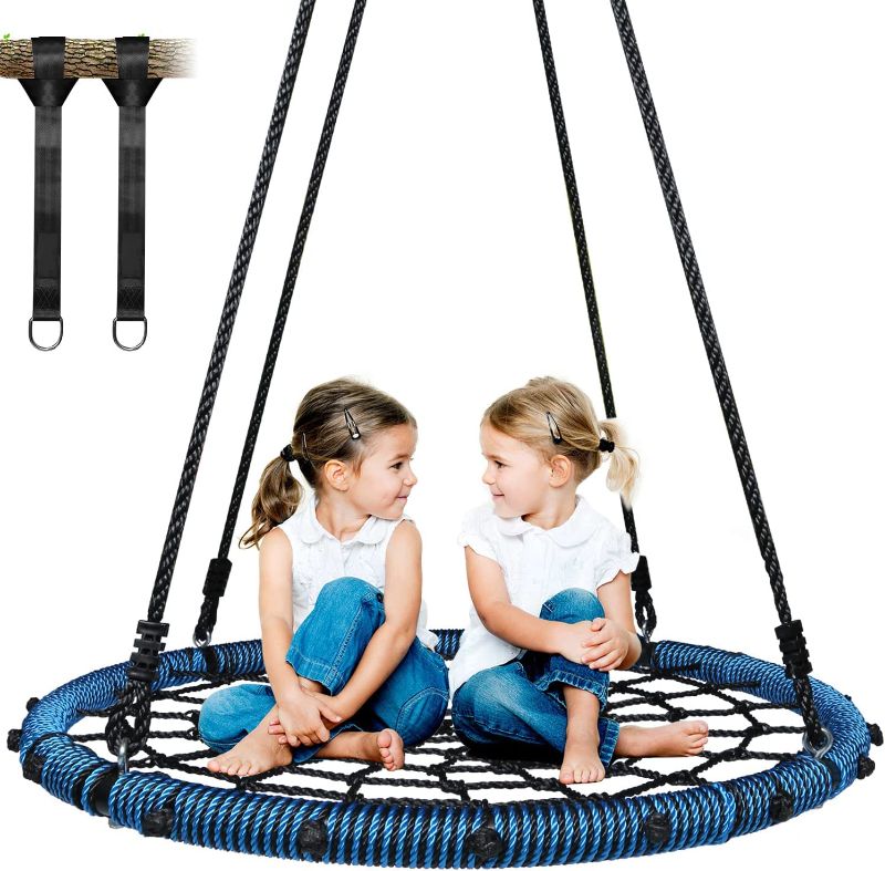 Photo 1 of Trekassy 750 lb Spider Web Swing 40 inch for Tree Kids with Steel Frame and 2 Hanging Straps