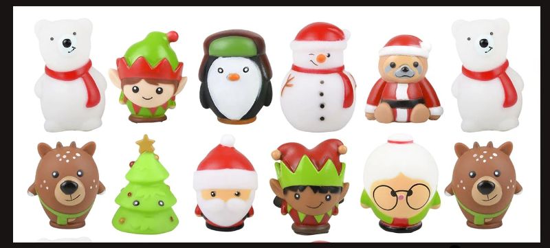 Photo 1 of Cute Christmas Themed Vinyl Characters - Fun Party Favor Toy - Christmas Winter Decoration Gift