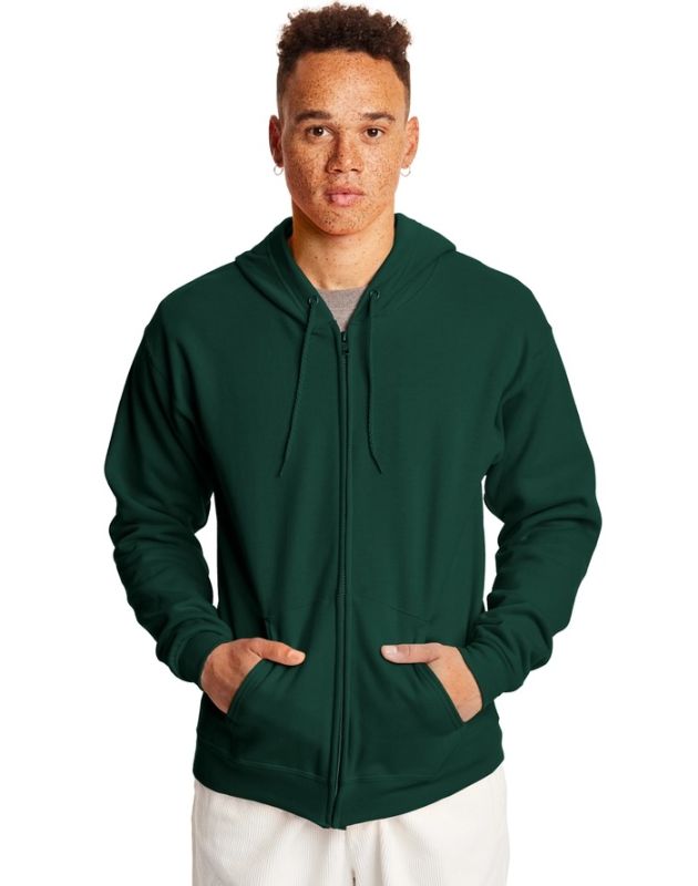 Photo 1 of Hanes EcoSmart zip hoodie Deep Forest Size L