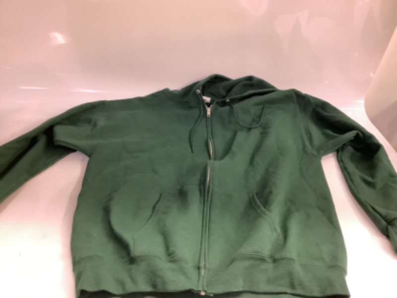 Photo 2 of Hanes EcoSmart zip hoodie Deep Forest Size L