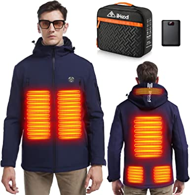 Photo 1 of Men's Heated Jacket with Detachable Hood, Waterproof Winter Outdoor Heating Jackets LARGE