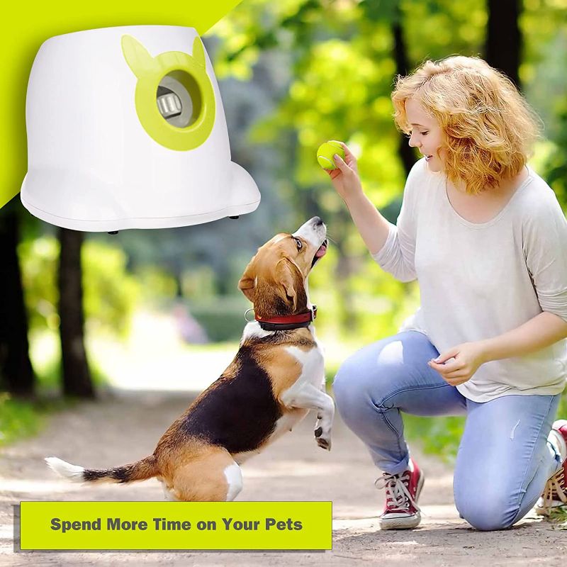 Photo 2 of YEEGO DIRECT Ball Launcher for Dogs - Automatic Dog Ball Launcher with 5 Tennis Ball - Interactive Dog Toys Pet Ball Indoor Thrower Machine