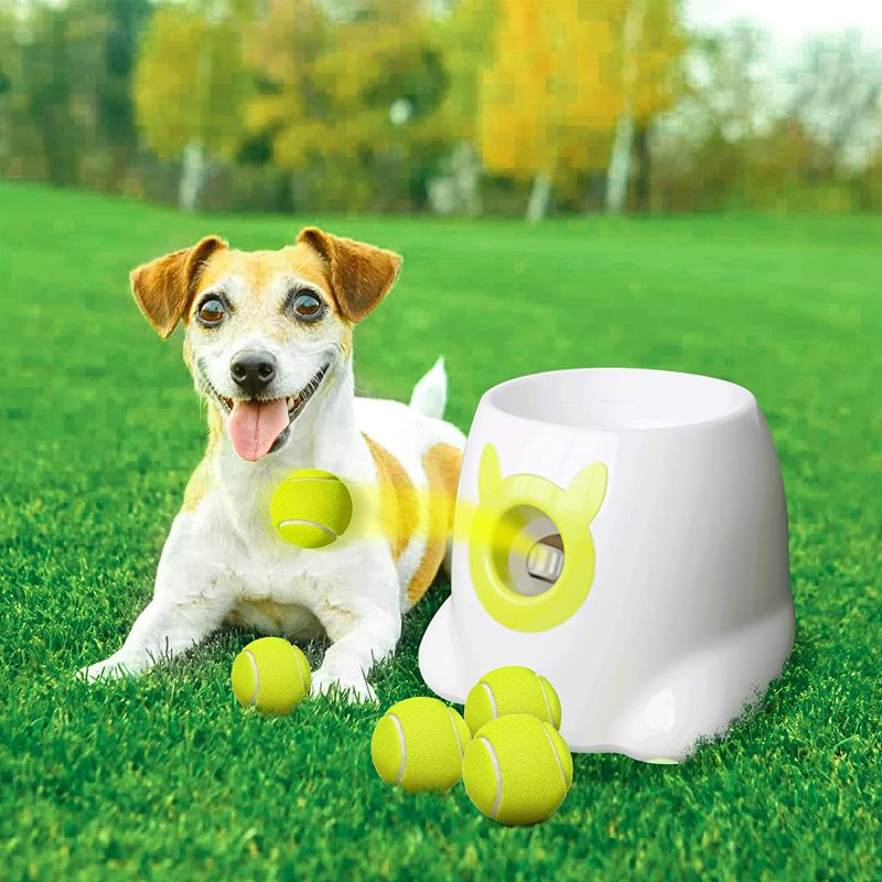 Photo 1 of YEEGO DIRECT Ball Launcher for Dogs - Automatic Dog Ball Launcher with 5 Tennis Ball - Interactive Dog Toys Pet Ball Indoor Thrower Machine