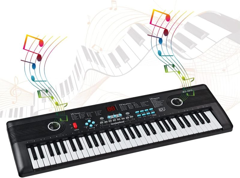 Photo 1 of 61 Keys Keyboard Piano,Portable Keyboard Piano for Beginners Adults Kids,Electronic Digital Piano for Kids 