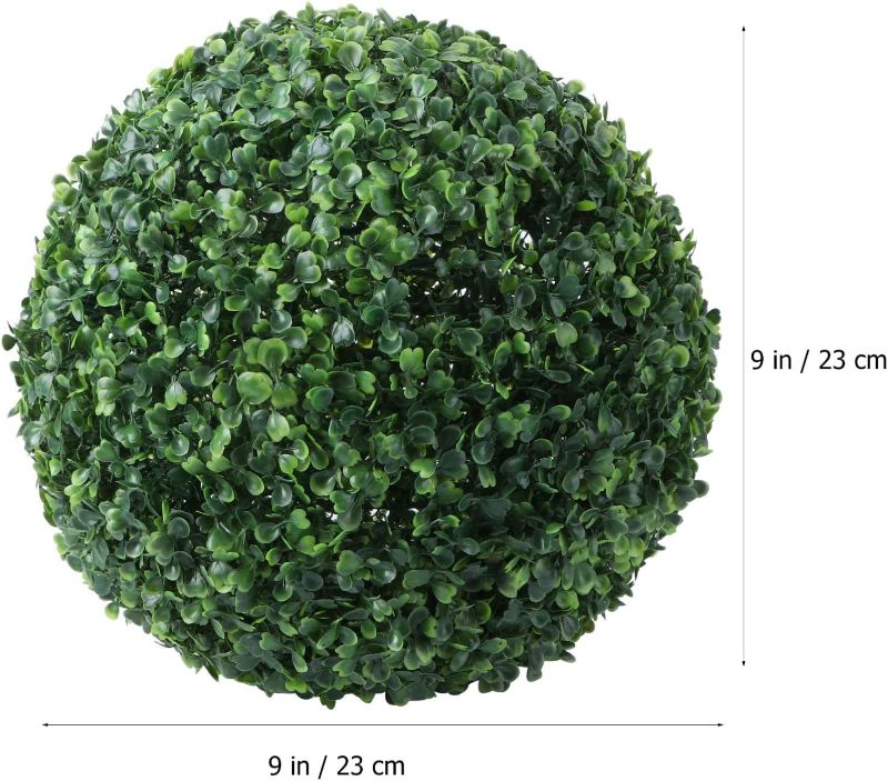 Photo 2 of KESYOO Topiary Ball Artificial Boxwood Ball Faux Topiary Plant Plastic Topiary Tree Substitute Greenery Hanging Decoration Ornament for Wedding Home Decoration 23cm