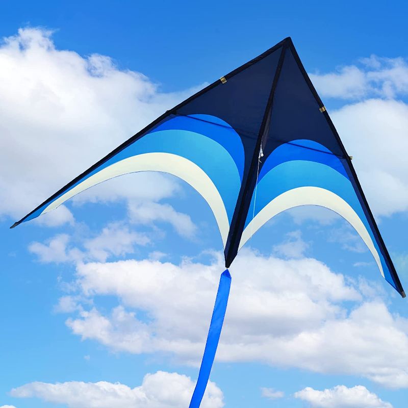 Photo 1 of Kaiciuss Delta Kite for Kids & Adults Easy to Fly Large, The Easiest Single Line Beach Kite, it Comes with 300ft String Kite Handle