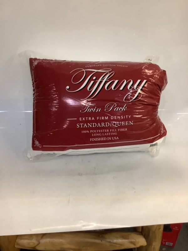 Photo 2 of Tiffany Twin Pack Extra Firm Density Queen Size Polyester Filling Pillow Set 