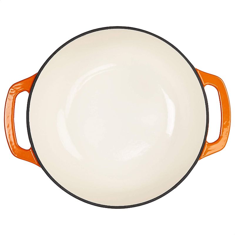 Photo 1 of Amazon Basics Enameled Cast Iron Covered Dutch Oven, 6-Quart, Orange