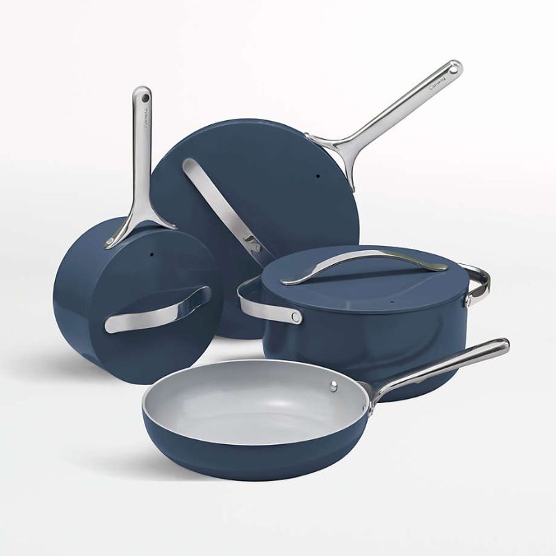 Photo 2 of Caraway Home 3-Pc Navy Blue Non-Stick Ceramic Cookware Lid Set