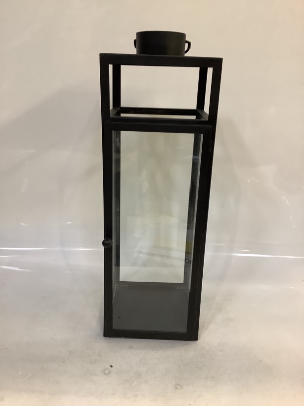 Photo 3 of 16" x 7" Decorative Metal Lantern Candle Holder Matte Black - Threshold