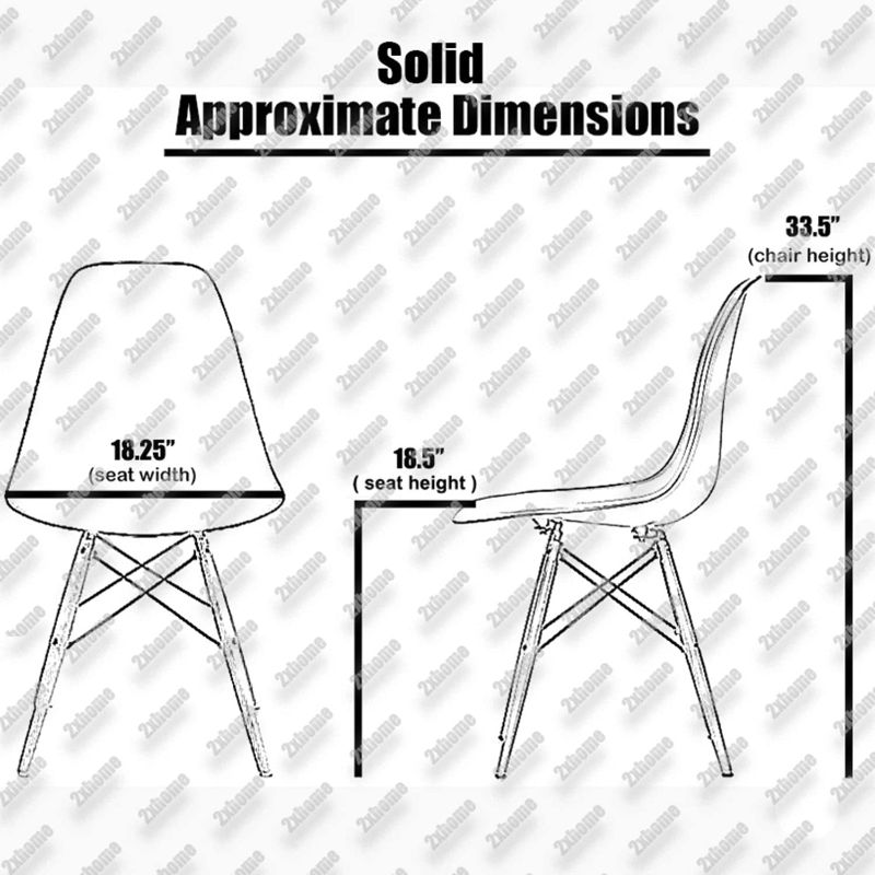 Photo 2 of DSW Molded Plastic Shell Bedroom Dining Side Ray Chair with Brown Wood Eiffel Dowel-Legs Base Nature Legs