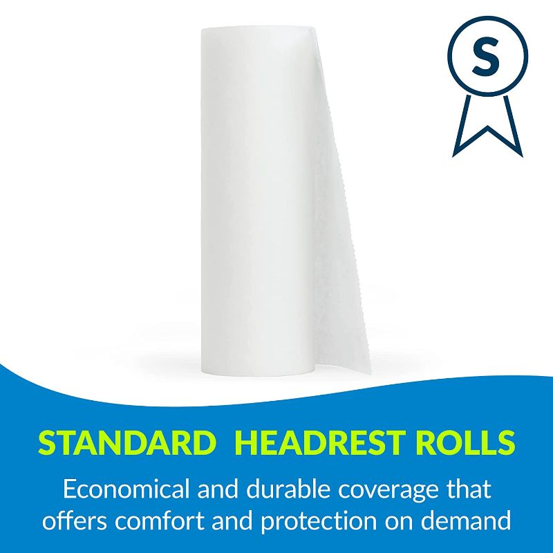 Photo 2 of Avalon Papers 618 Chiro Headrest Rolls, Crepe, 8.5" x 125', White (Pack of 12)- Fluid and Barrier Protection - Absorbent Crepe Paper - Medical Supplies