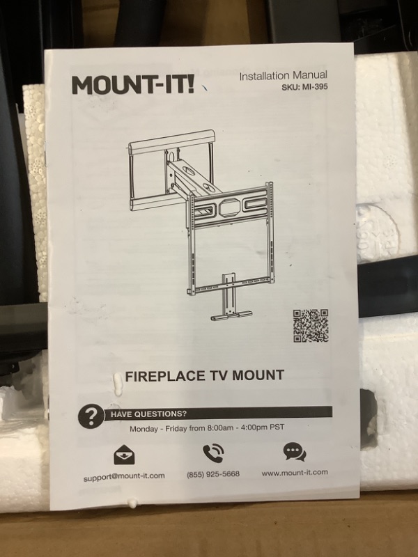 Photo 3 of Mount-It! Fireplace TV Mount | Above Fireplace Pull Down Mantel TV Wall Mount with Spring Assist | Fits 40 - 70 Inches up to VESA 600x400, 72.6 Lbs Weight Capacity Manual