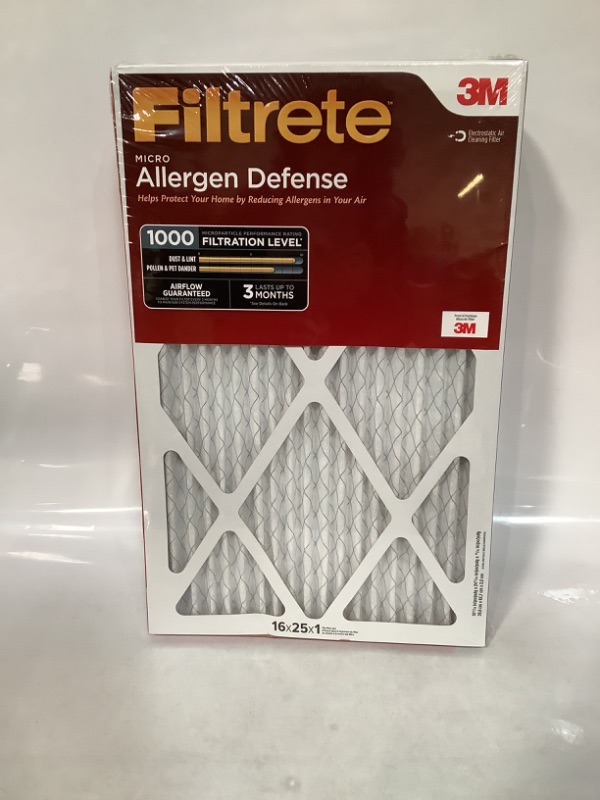 Photo 2 of Filtrete 16x25x1, AC Furnace Air Filter, MPR 1000, Micro Allergen Defense, 6-Pack