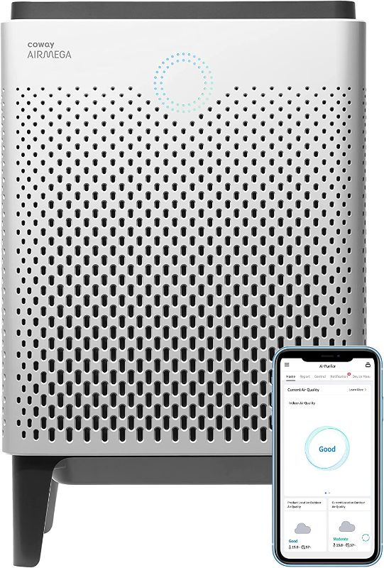 Photo 1 of Coway Airmega 400S App-Enabled Smart Technology Compatible with Amazon Alexa True HEPA Air Purifier, Covers 1,560 sq.ft, White