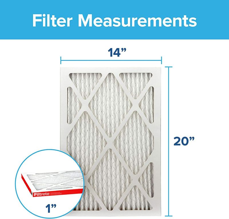 Photo 2 of Filtrete 14x20x1 Air Filter MPR 1000 MERV 11, Allergen Defense, 2-Pack (exact dimensions 13.781 x 19.781 x 0.84)