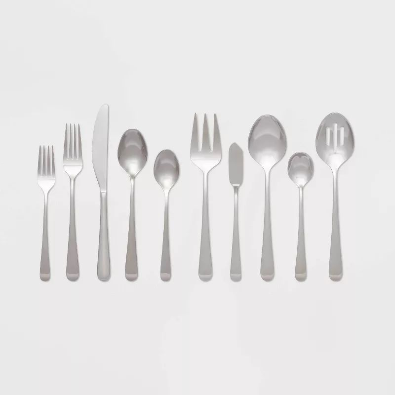 Photo 1 of 45pc Harrington Flatware Set Silver - Threshold