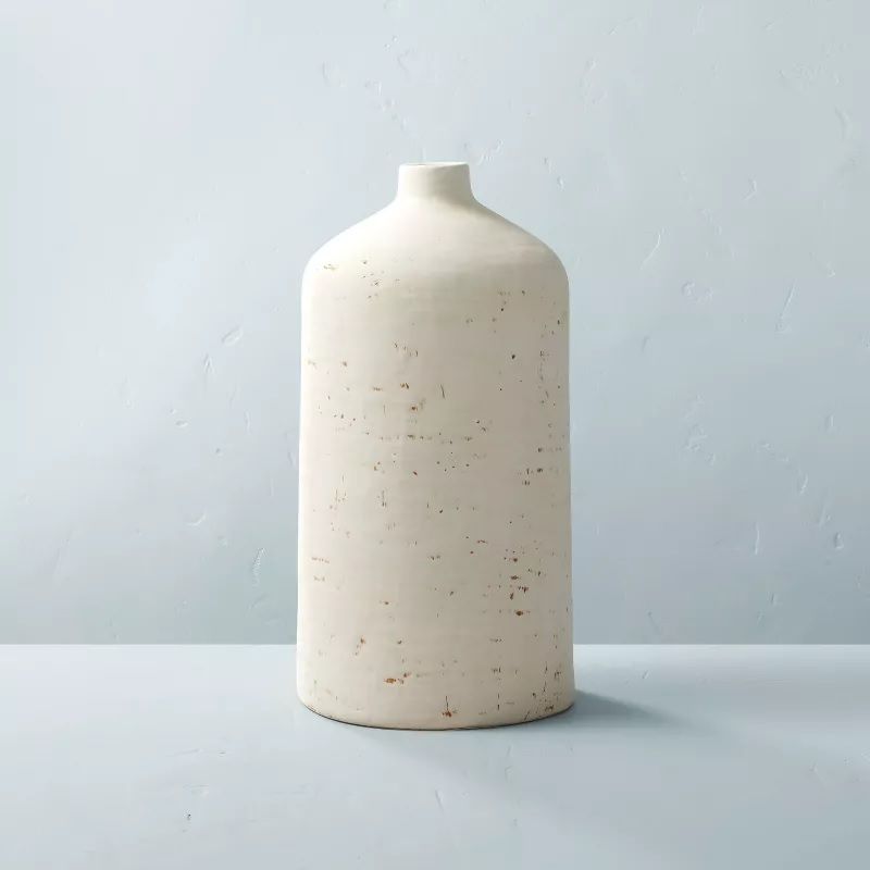 Photo 1 of Distressed Ceramic Vase Natural White - Hearth & Hand with Magnolia