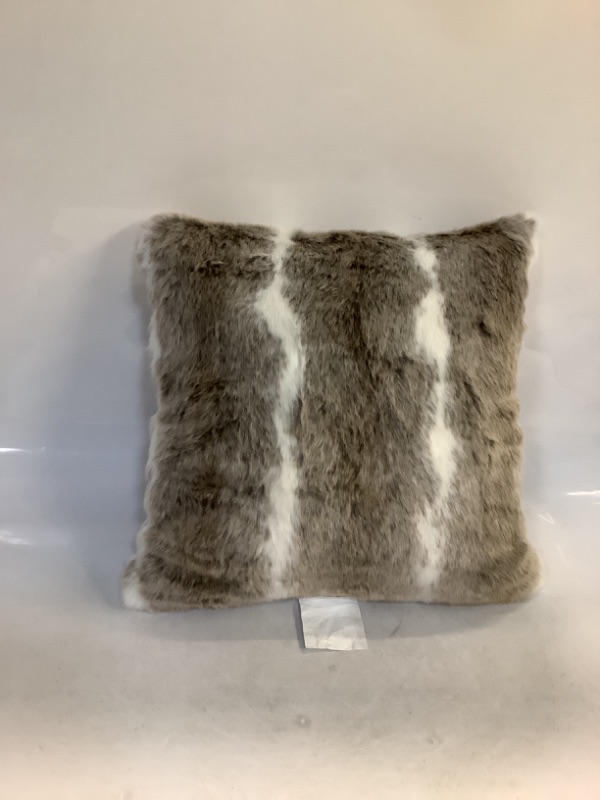 Photo 3 of Euro Ombre Faux Fur Decorative Throw Pillow Neutral - Threshold