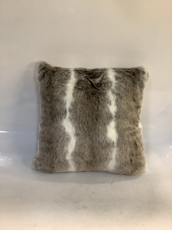 Photo 2 of Euro Ombre Faux Fur Decorative Throw Pillow Neutral - Threshold