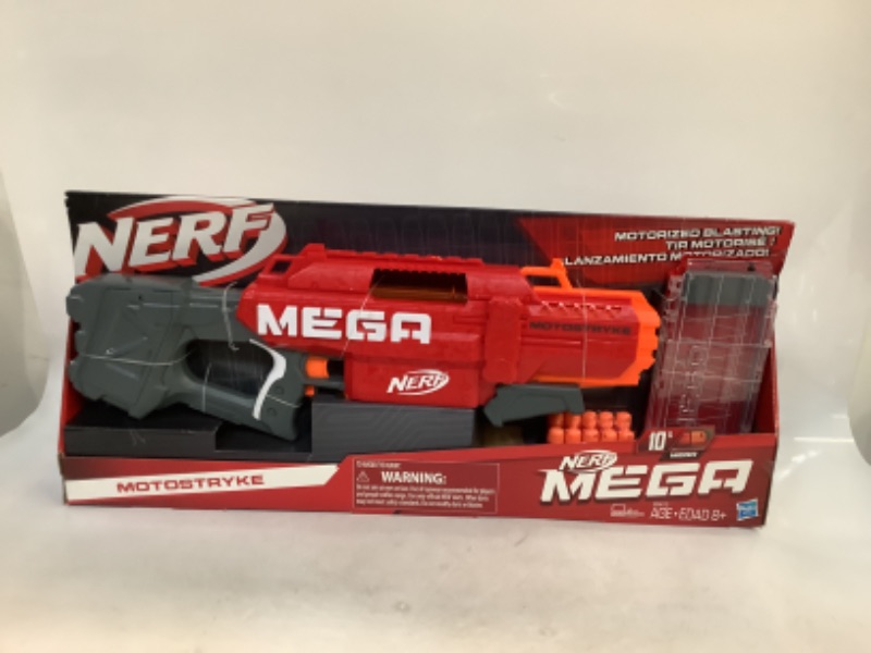 Photo 2 of NERF Mega Motostryke Motorized 10-Dart Blaster -- Includes 10 Official Mega Darts and 10-Dart Clip -- for Kids, Teens, Adults