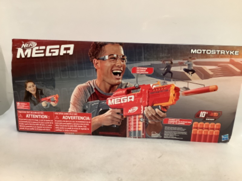 Photo 3 of NERF Mega Motostryke Motorized 10-Dart Blaster -- Includes 10 Official Mega Darts and 10-Dart Clip -- for Kids, Teens, Adults