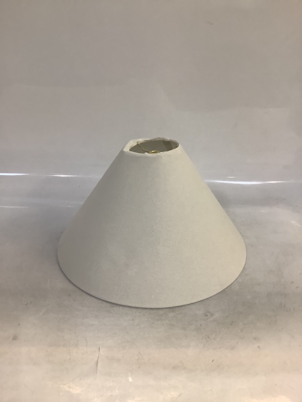 Photo 2 of Ivory Linen Chimney Lamp Shade 4" Top x 15" Bottom x 10 3/4" Slant