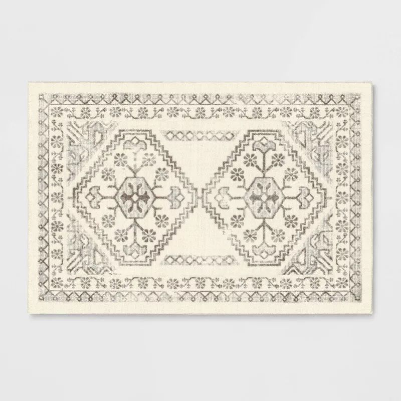 Photo 1 of Distressed Persian Accent Rug Cream - Threshold