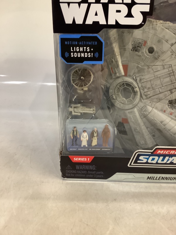 Photo 3 of Star Wars Micro Galaxy Squadron Assault Class Millennium Falcon - 7-Inch Vehicle with 1-Inch Han Solo, Chewbacca, Princess Leia and OBI-Wan Kenobi Micro Figures, Multicolor