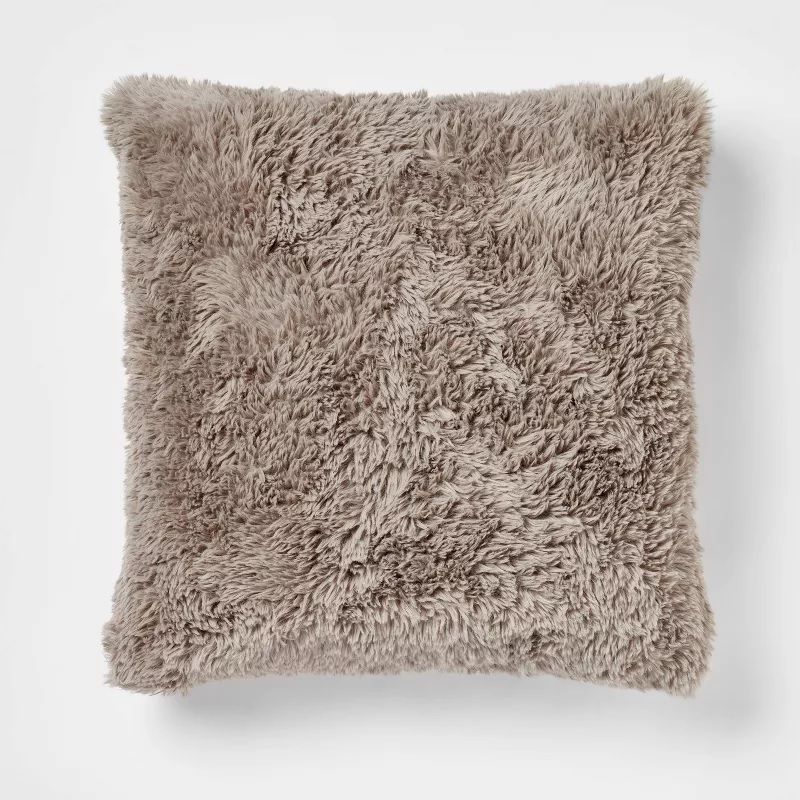 Photo 1 of Oversized Faux Fur Throw Pillow - Threshold