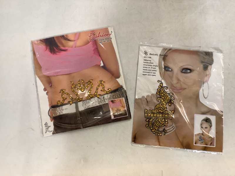 Photo 1 of 2Pk LOT Body Art Glitter Temporary Tattoos 