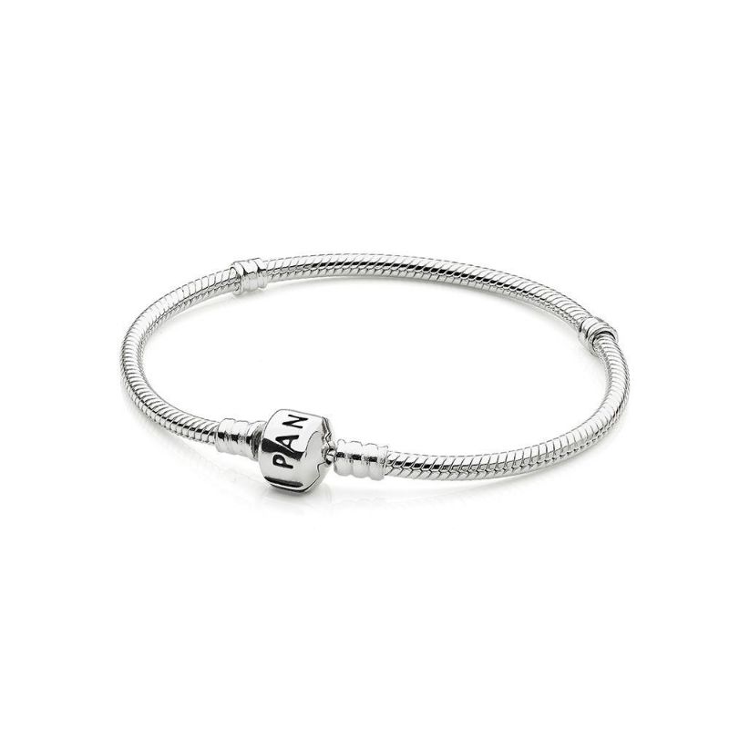 Photo 1 of Classic Sterling Silver Pandora Bracelet W/ Barrel Clasp 6.3in/16cm 