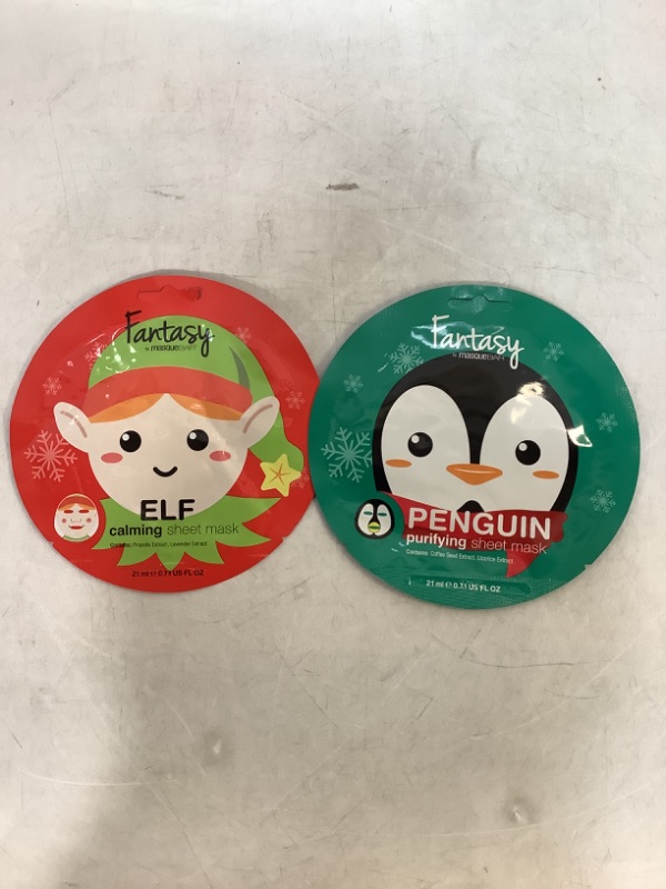 Photo 3 of 2PK Lot MasqueBAR Christmas Fantasy Sheet Mask - Penguin & Elf