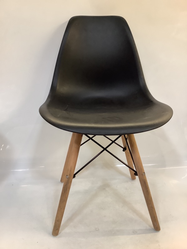 Photo 2 of Allan Plastic Dining Chair with Wooden Legs