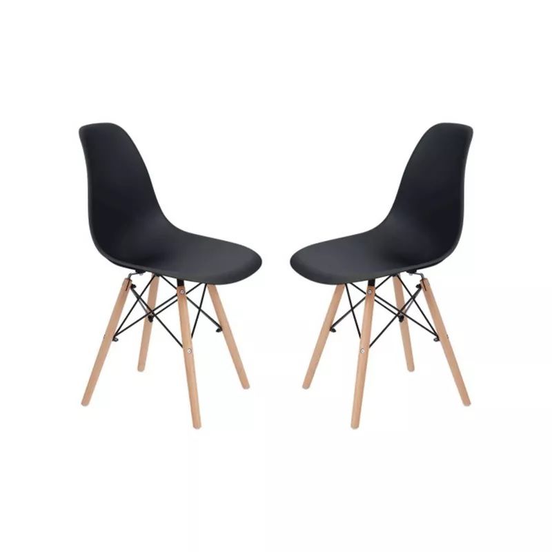 Photo 1 of Allan Plastic Dining Chair with Wooden Legs