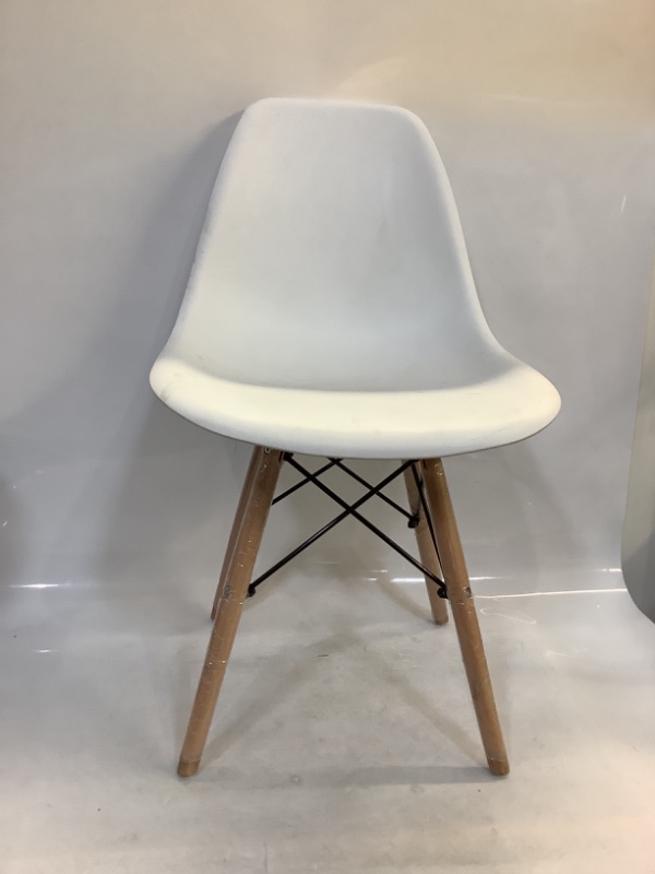 Photo 1 of Allan Plastic Dining Chair with Wooden Legs