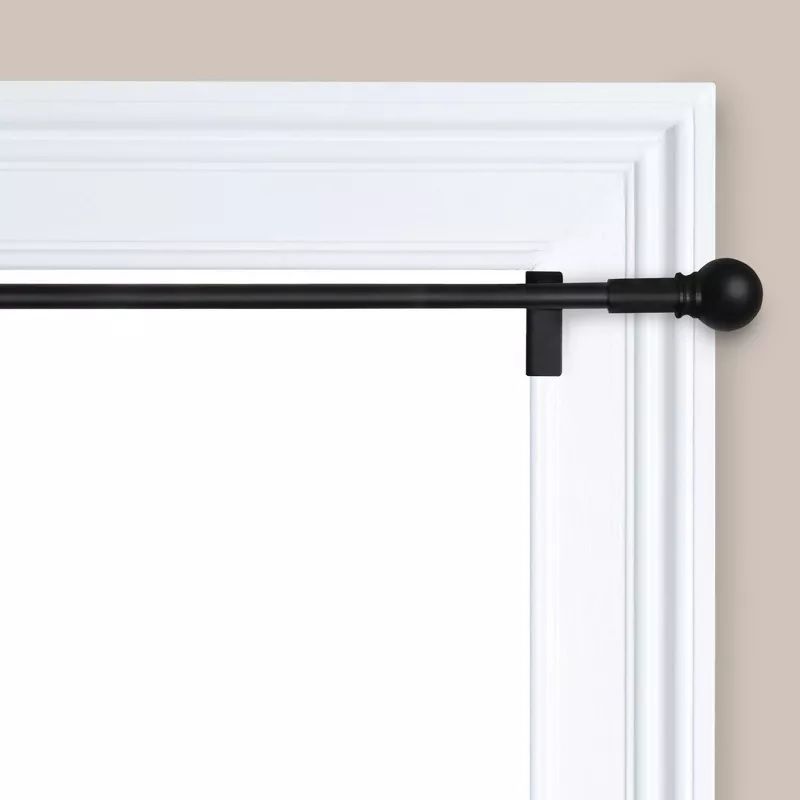 Photo 1 of 28"- 48" Twist and Shout Easy Install Curtain Rod Matte Black - Room Essentials