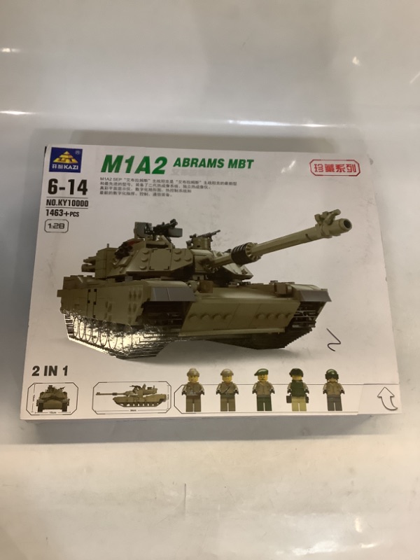 Photo 3 of *INCOMPLETE* Feleph Military M1A2 Tank Model Kit with 5 Soldier Figures, 1:28 WW2 Army Custom Vehicles Set, 2 in 1 Tank Hummer Building Bricks Toys for Model Lovers