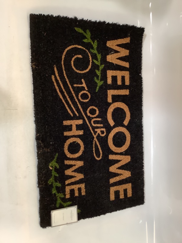 Photo 2 of 1'6"x2'6"/18"x30" Welcome to our Home Doormat Black - Threshold