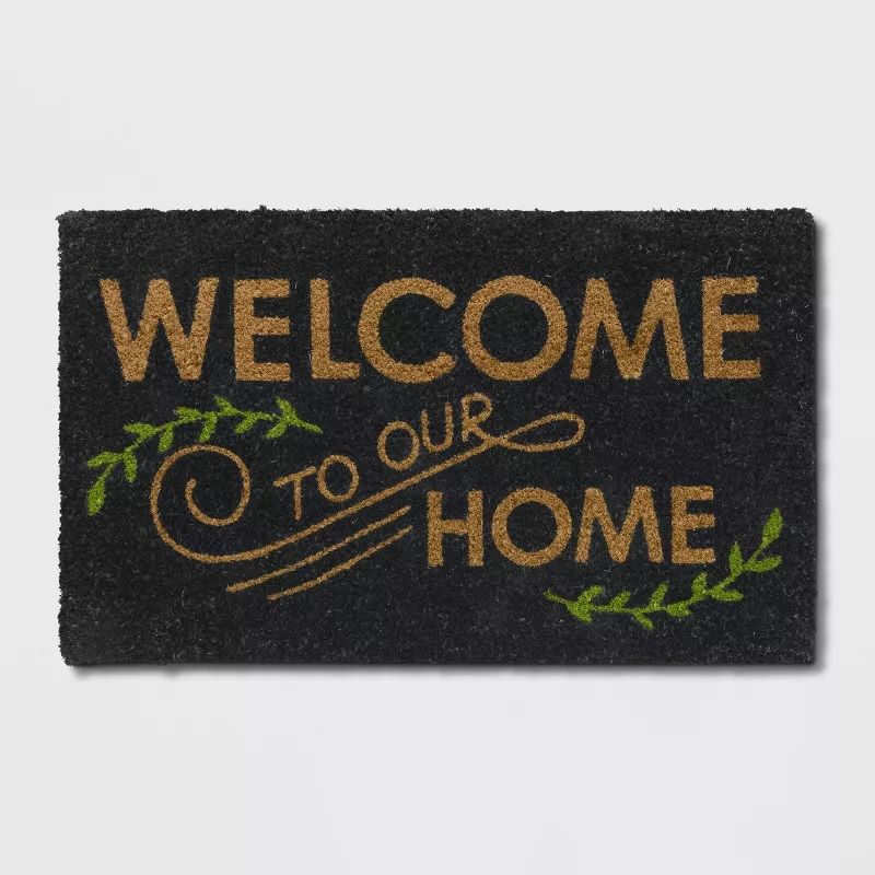 Photo 1 of 1'6"x2'6"/18"x30" Welcome to our Home Doormat Black - Threshold