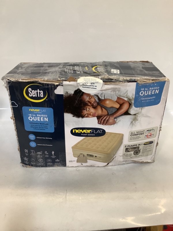 Photo 1 of Serta Raised Air Mattress with Never Flat Pump | Luxury Inflatable Mattress with Built in Air Pump to Ensure a Good Night’s Rest | Heavy Duty Blow Up Mattress with Self Inflating Pump
